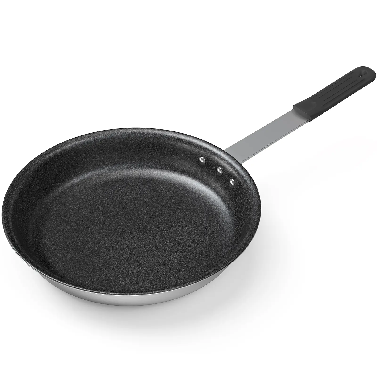 Nonstick Commercial Fry Pan - Extra Large Aluminum Skillet with Removable Handle Sleeve, Fast-Heating Cookware