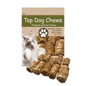 Top Dog Chews Mini Cheek Rolls 3" Bully Dusted - 10 Pack  healthy treats