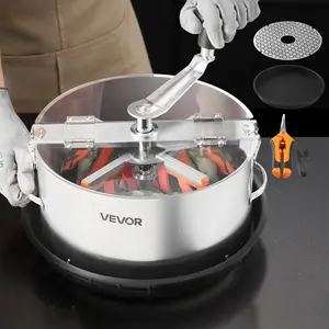 summervibes VEVOR Manual Bud Leaf Trimmer, 12 in Reaper Bowl Bud Trimmer with Stainless Steel Blades, Visual Cutting, Wet Dry Hydroponic Cutting Machine with Tray, Twisted Spin Cut for Plant Buds Flowers