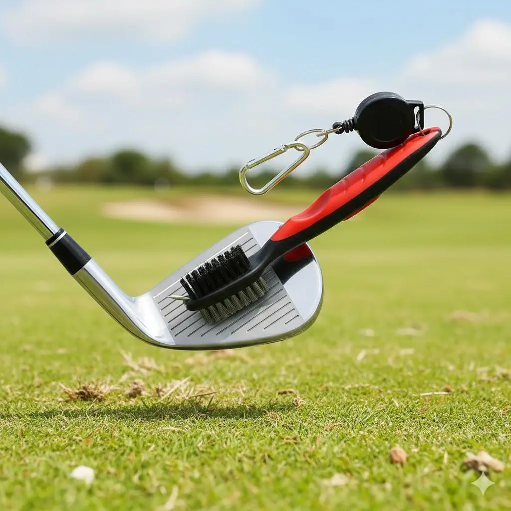 All-in-One Golf Club Cleaner Set | Deep Groove Scrubber with Spring Clip | Detachable Dual-Head Brush | Anti-Rust & Durable | Portable Golf Maintenance Tool for Outdoor Sports Gear | Golf Accessories | Essential Golf Accessory
