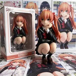 One Piece Cute Schoolgirl Figure, Anime JK Uniform Twin Tail Girl Squat Pose ，Anime Girl Collectible Figure, Kawaii School Uniform Statue for Desk Decor，Kawaii Anime Girl Figure, Cute Schoolgirl Statue for Bedroom/Desk