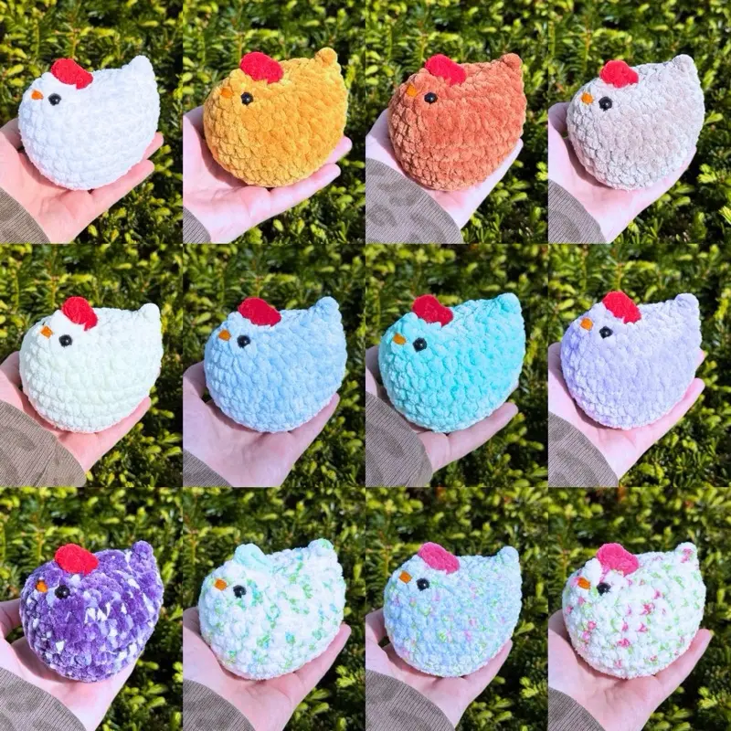 Hand-crocheted chicken (multiple colors)