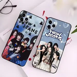 Kpop NewJeans Phone Case for iPhone 17 Air 16 15 14 13 12mini 11 Pro Max Plus XR XS Black Soft Silicone Cover