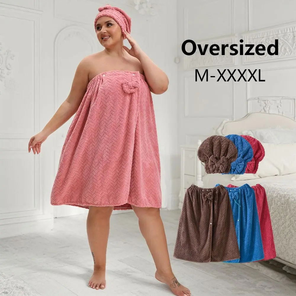 Adjustable Bath Set (m-Xxxxxl), Ultra-Size Thick Durable Towel & Princess Hat, Ideal for Home Travel Sauna Spa