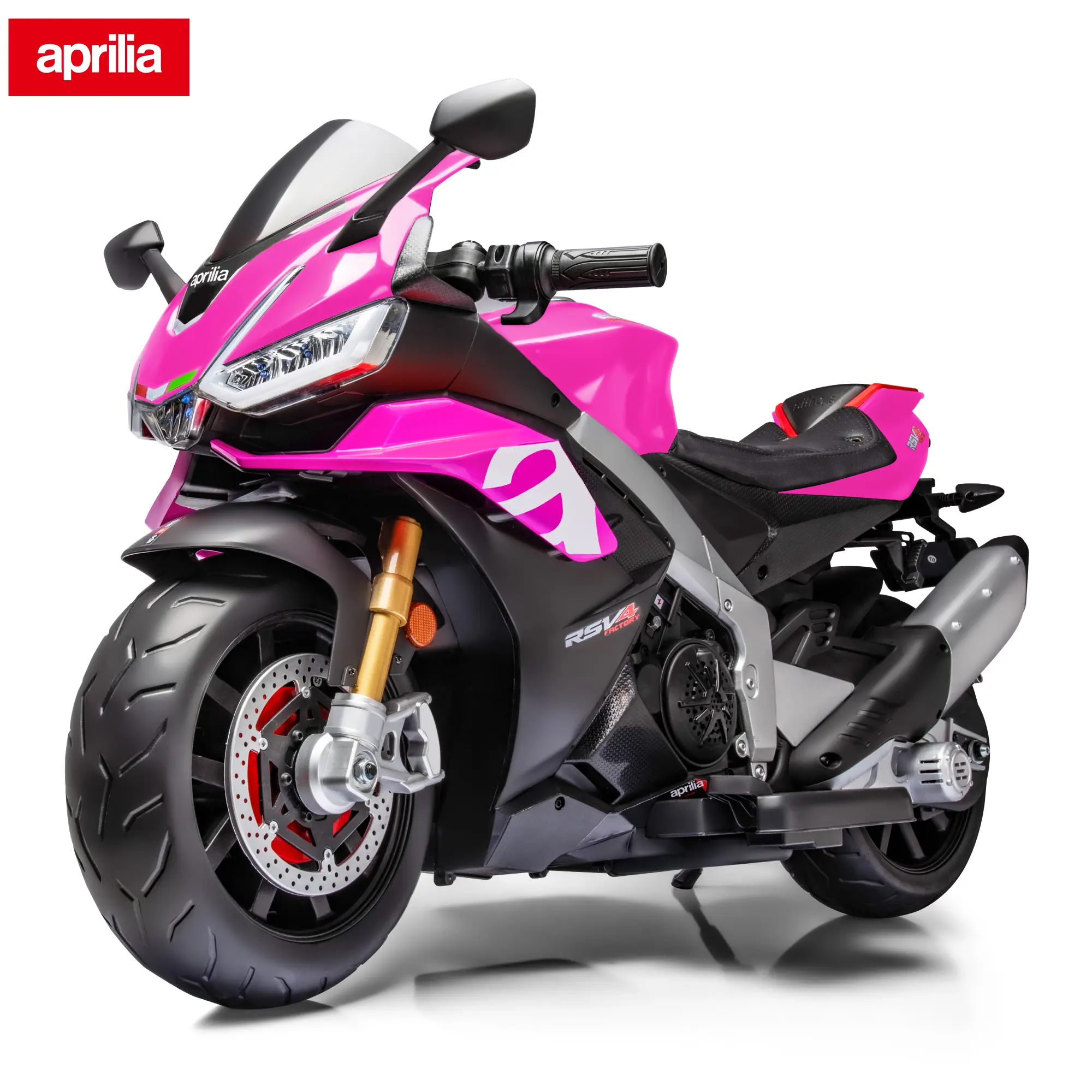 HEIMILI 24V Kids Motorcycle, Electric Motorcycle for Kids with Long Battery Life, Aprilia Licensed Ride On Motorcycle with EVA Wheels, Training Wheels, Large Seat Kids Motorbike