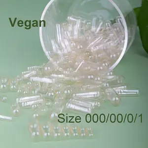 Capsules Empty, Clear Empty Vegan Capsules 100 Count with Filling Spoon, Vegetarian/Vegetable Pill Capsule, Large Size for DIY Pill