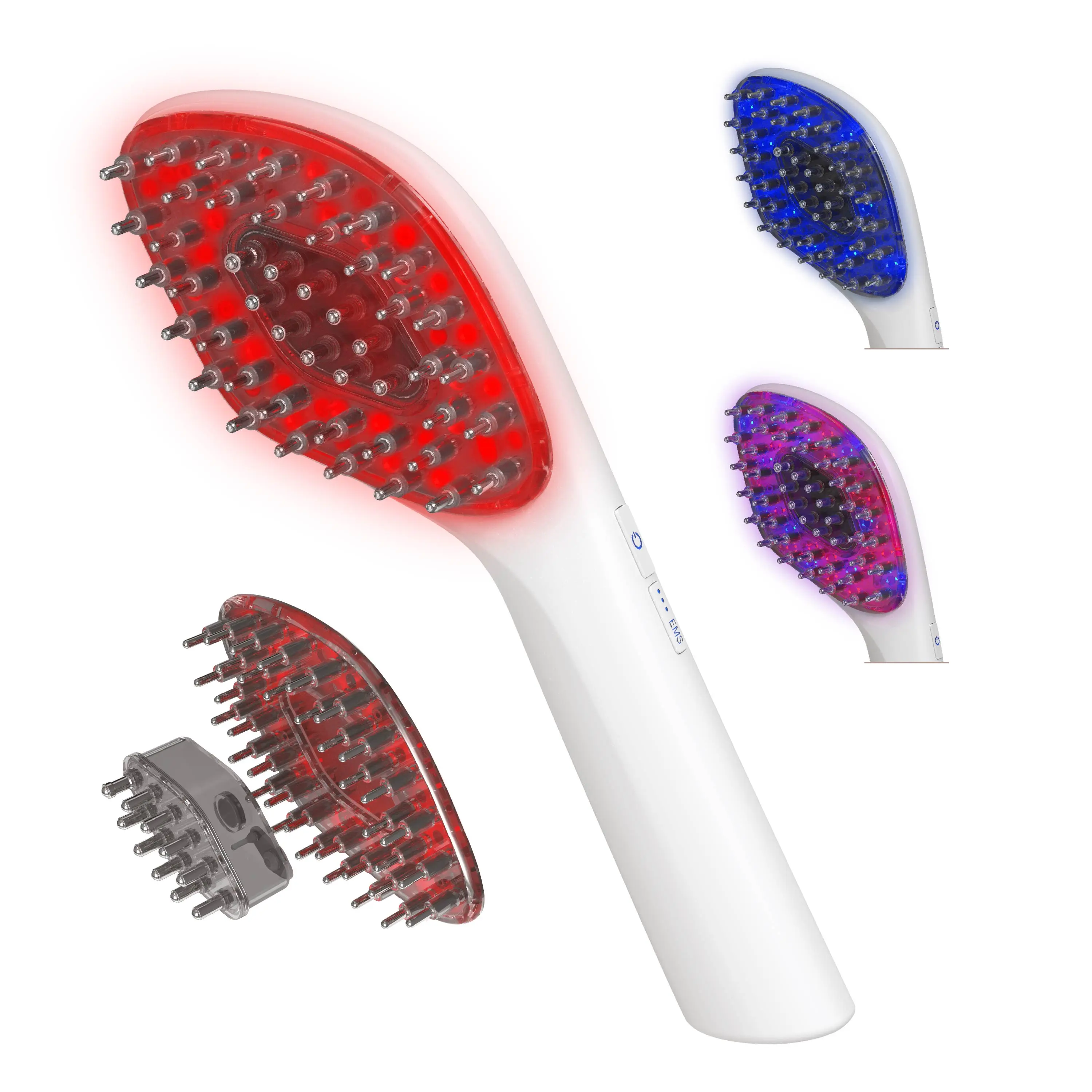 SLF Red Light Dry Paddle Brush – Cordless LED Hair Brush with Red & Blue Light Therapy, EMS Modes & Serum Dispenser