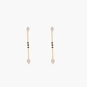 Dazzle CZ Silver Mangalsutra Drop Earrings