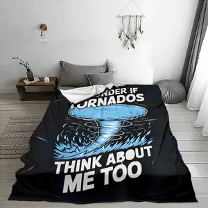 Tornado Pattern Blanket, 1 Count Soft Warm Throw Blanket, Light Weight Blanket, Air Conditioned Room Blanket, Warm Nap Blanket for Home Office Travel Camping