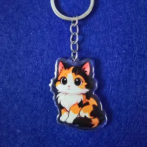 Calico Cat Kawaii Style - keychain