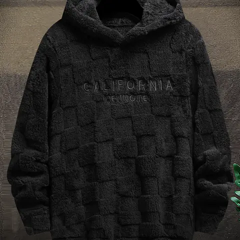 Men's Casual Hooded Sweatshirt, Fall Winter Warm Sports Pullover, Long Sleeve Drop Shoulder Design, Comfortable Outdoor Wear, Drop Shoulder Hoodies