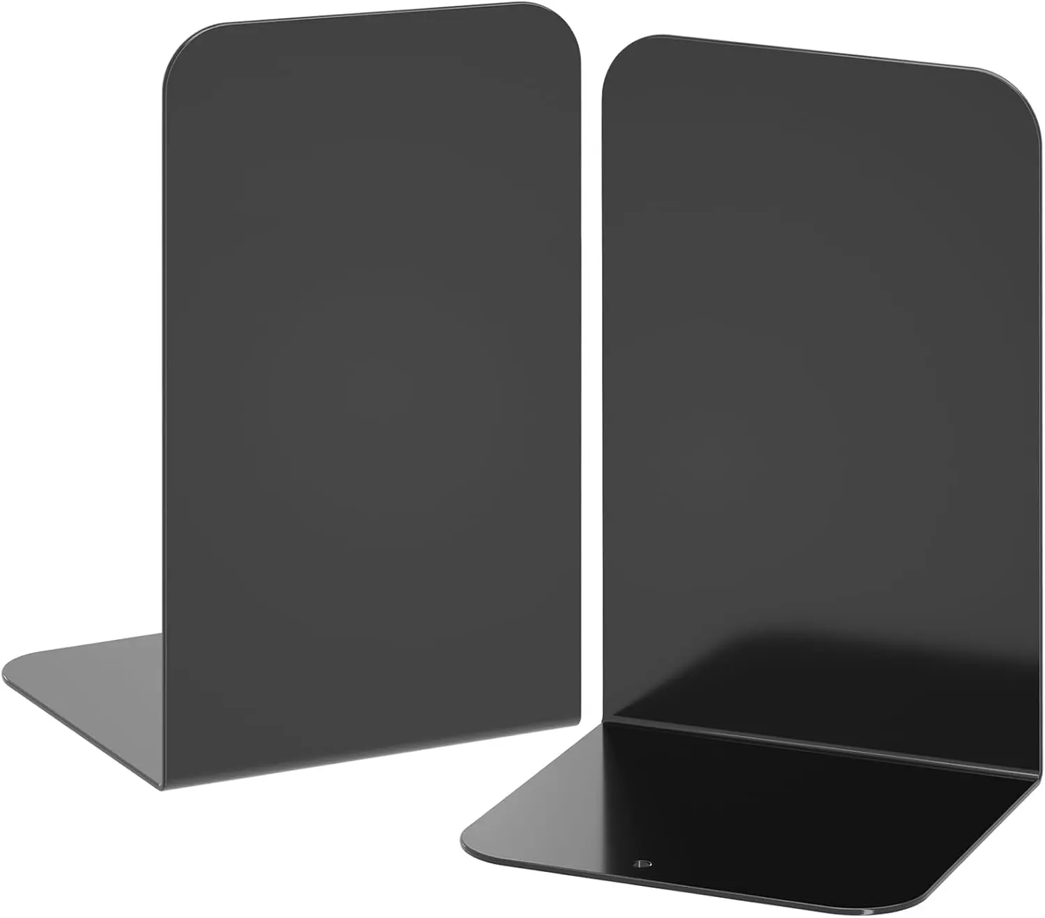 Bookends 1 Pair, Black Metal Book Ends, Bookends for Shelves, Book Stopper for Heavy Books, Book Dividers for Home Office School Supplies