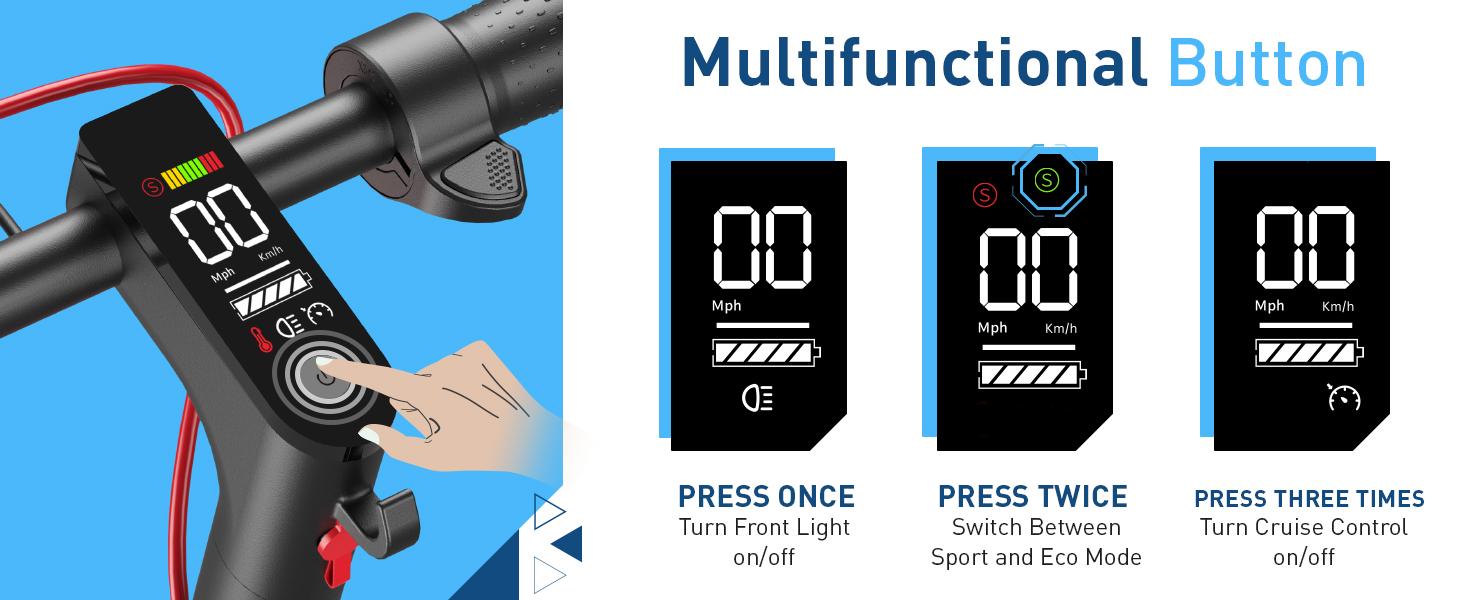 Hiboy S2 SE Electric Scooter, 10" Tires,17 Miles Range, 430W Peak Motor, 19MPH Speed, Dual Brake System, Electric Scooter for Adults Commuting & Urban Travel