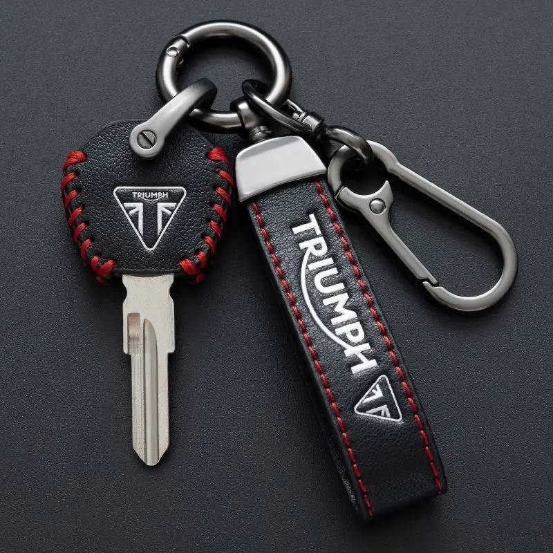 Leather Motorcycle Key Cover Case Shell Fob For Triumph Bonneville Bobber 675 T100 T120 T800 T900 Tiger 900 800 120 100 Auto Accessories