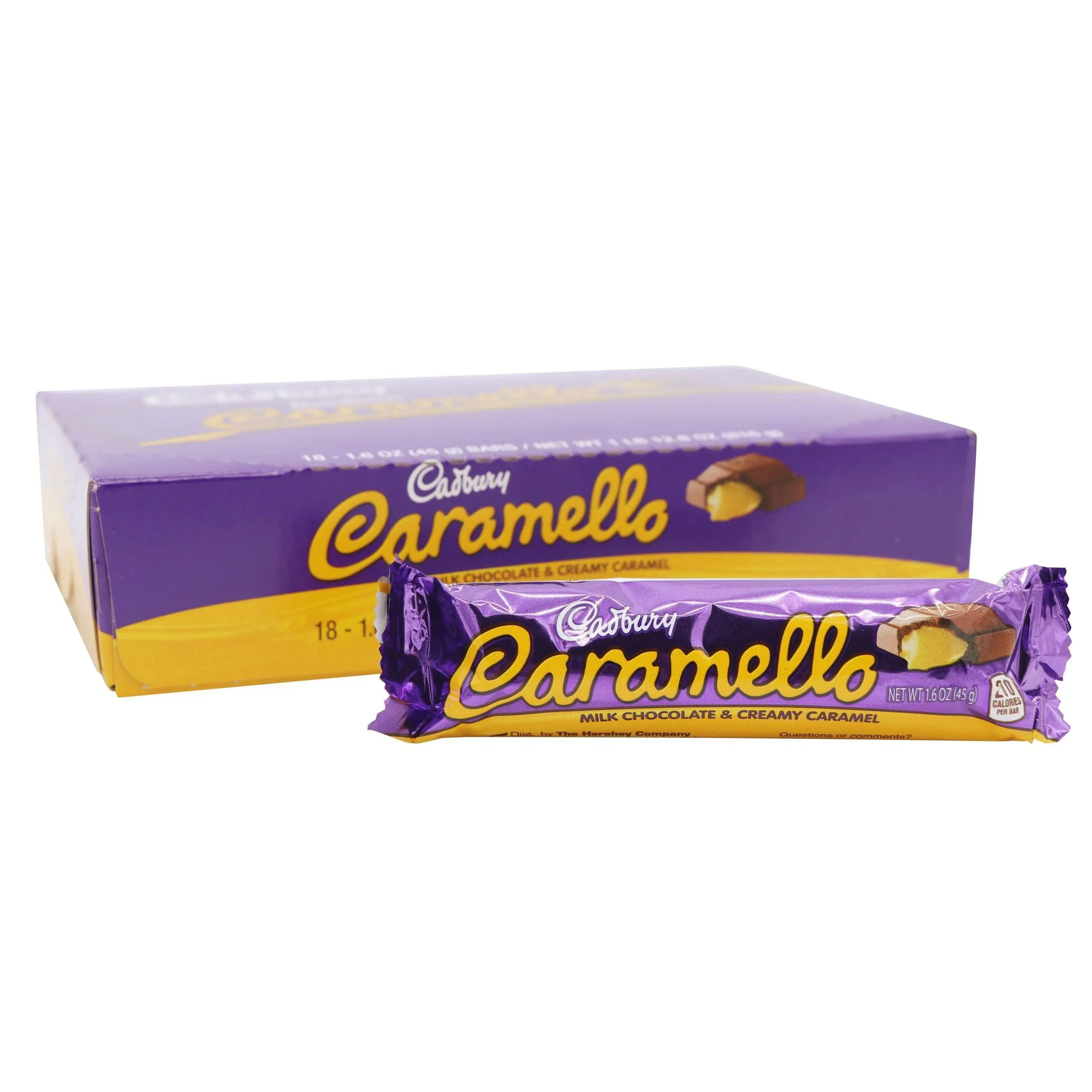 Cadbury Caramello Chocolate Caramel Candy Bar 1.6 oz 18 ct