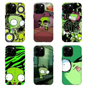 Invader Zim GIR Y2K Aesthetic Tough Shockproof Rugged Protective Cover, Military Grade Drop Protection, Retro Cartoon Invader Zim GIR Y2K Edgy Design for iPhone 11 12 13 14 15 16 17 Pro Pro Max Plus