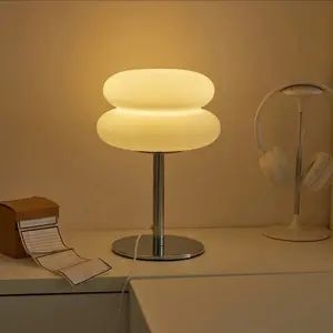 Modern Minimalist Bedside Lamp, Retro Style Burger Decorative Table Light, Bedroom Nightstand Lighting, Home Decoration Essentials, Led Table Lamp, Modern Nightstand Lamps