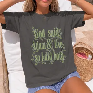 God Said Adam & Eve So I Did Both Shirt, Funny Bisexual Pride T-Shirt, LGBTQ Pride Month Graphic Tee, Retro Queer Humor Apparel, Bi Pride Support Shirt, Rainbow Community Gift, Unisex Pride Tee