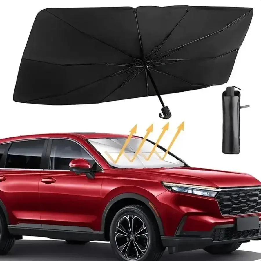 Car Windshield Sunshade Umbrella, Car Accessories for Front Window, Summer Essential to Block Harsh Sunlight & Protect Seats and Dashboard