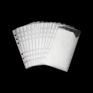 12pcs Clear PVC A6 Binder Pockets 6 Holes Zipperless Side Open Cash Budget Envelopes Waterproof Document Filing Bags for A6 Binder Protectors Photos, Cash Organize