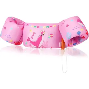 Swim Arm Band for Kids 20-30-40-50lbs, Toddler Swim Vest Cute Cartoon Swimming Wings Pool Floats Sleeve Children Water Sports Learning Swim Training Equipment, Pink Seal