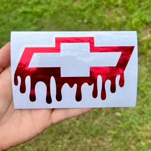 Dripping Chevy Window Decal, Multiple sizes and colors