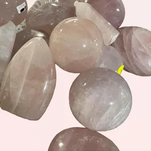 7) Rose Quartz Crystals - Natural Stones, Intuitively Chosen | Crescent Cast