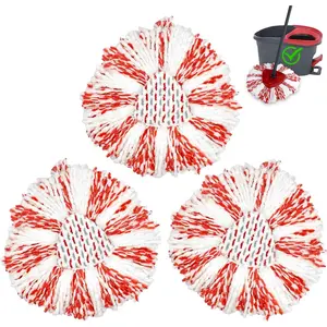 3 Pack Deep Clean Refill Compatible with O Ceda EasyWring Spin Mop & Bucket System Microfiber Mops Heads Refill for Oceda Easywring 1  Spin Mop System, 40%  Cleaning Power, Scrub Pad