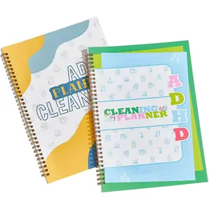 Cleaning Planner for Adults Women A4, 2 Pack Weekly and Monthly Cleaning Schedule and Checklist,Chore Chart & Day Planner Notebook for  Improvement