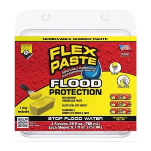 212 MAIN Flex Seal Rubber Coating, 26 oz Yellow Flood Protection, Pack of 3, Outdoor Use, Most Surfaces Compatible, UV Resistant