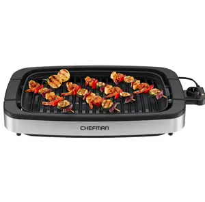 Chefman 6 Serving Electric Indoor Grill, w/ Temperature Control, Smokeless, Stainless Steel