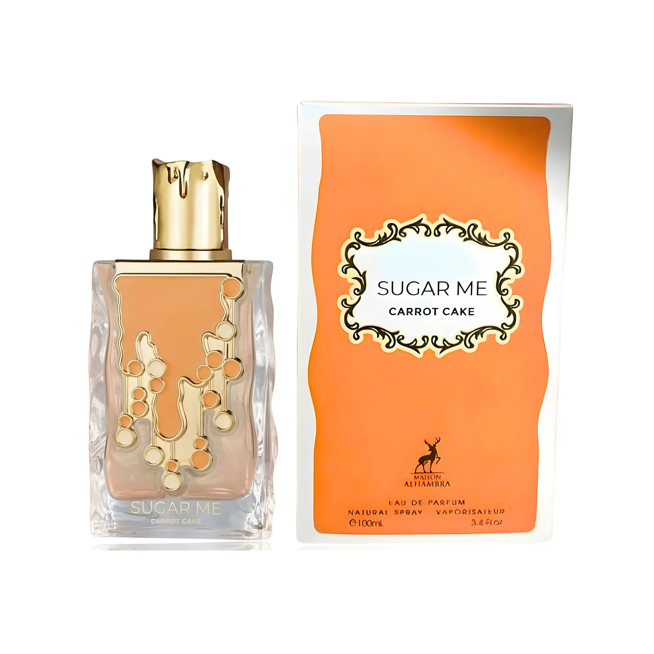 MAISON ALHAMBRA Sugar Me Carrot Cake EDP for Women, Aromatic Sweet Scent with Spicy Cheesecake & Amber Vanilla Notes, 3.4 fl oz, Delightful Fragrance, Signature Scent, Vanilla Perfumes, Women Perfumes, Adults, Sweet Warmth, Single Item, Long Lasting Perfu