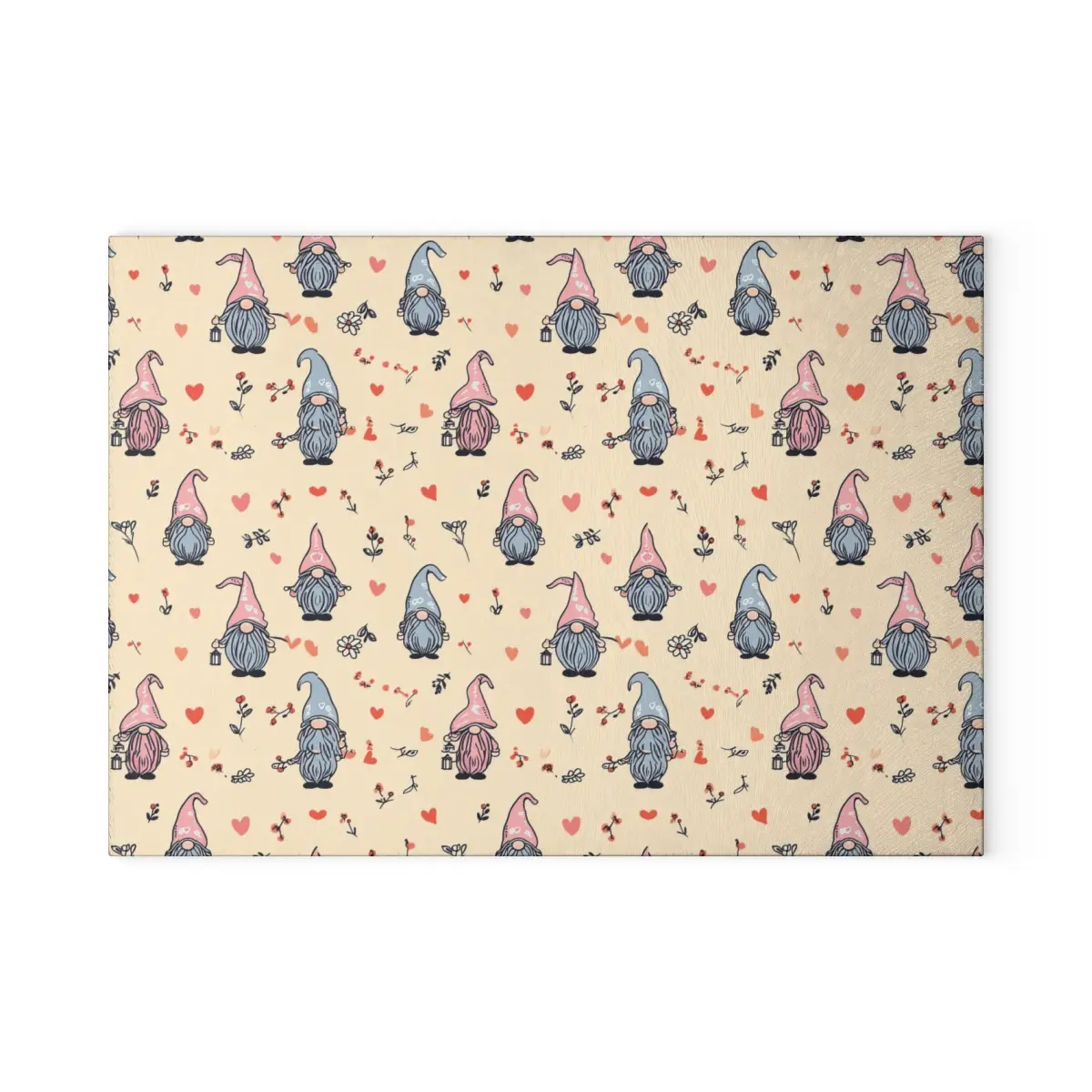 Vintage Gnomes Glass Cutting Board