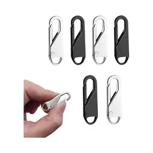 Zipper Pull Replacement Set 6PCS Universal Zipper Repair Kit Metal Pull Tabs