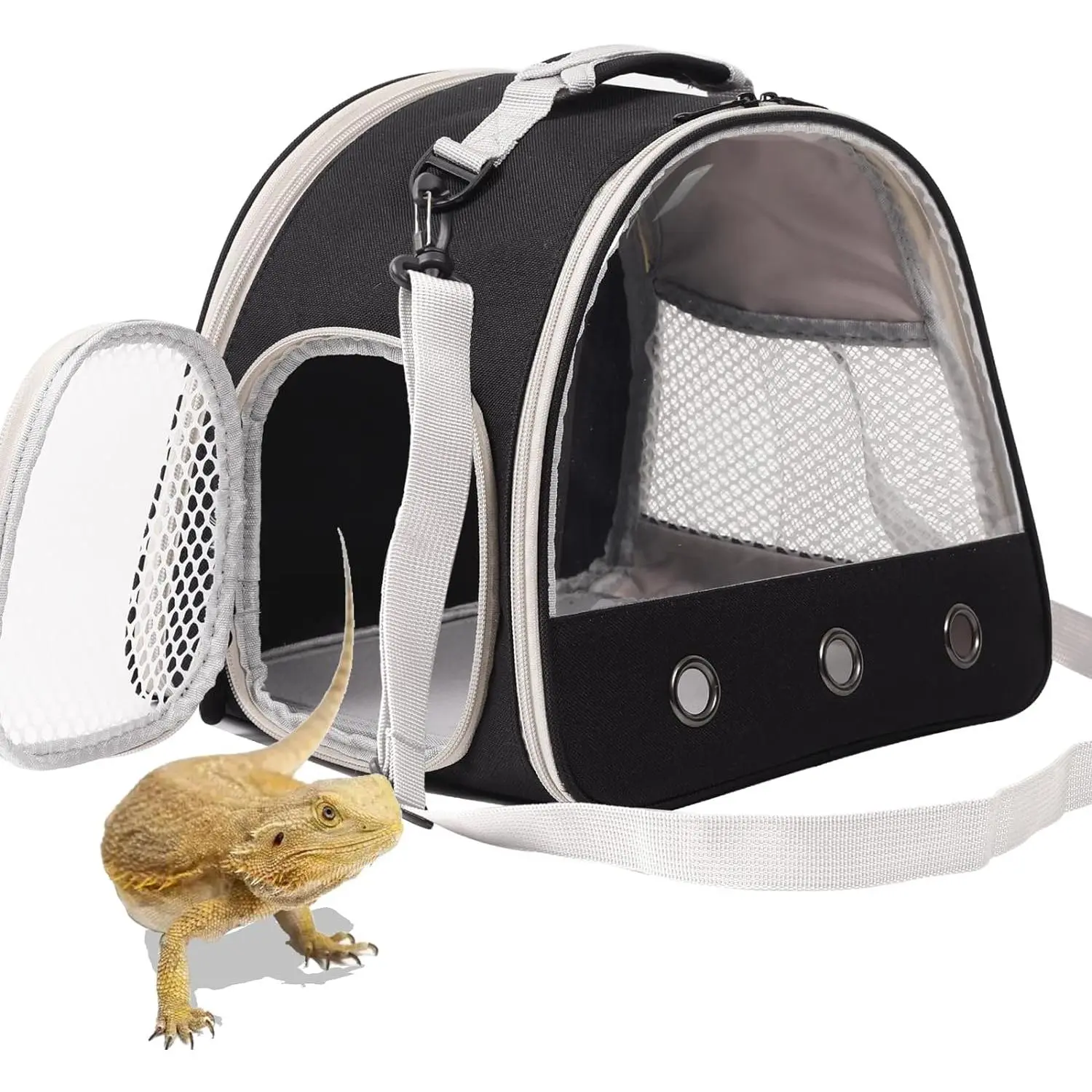 Bearded Travel Carrier,Lizards Carrier, Small Animal Travel Carrier for Sugar Glider Hedgehog Rat Parrot Bird Guinea Pig, Portable Guinea Pig Travel Carrier for 2 (Carrier)