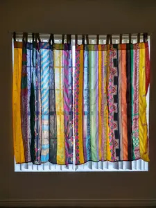 Recycled Sari Curtain Drape - Vintage Curtains in Vintage Style with Unique Patterns