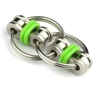 Original Flippy Chain Fidget Toy - Perfect for ADHD, Anxiety, and Autism - Bike Chain Fidget Stress Reducer for Adults and Kids (1, Green)