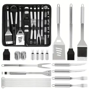 24 PCS BBQ Grill Accessories, Grill Set, Grilling Gifts for Men, Indoor & Outdoor BBQ/Cooking Tools, Perfect for Camping
