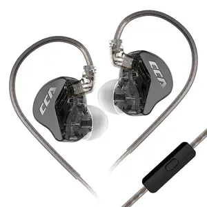 Cca Cra In-Ear Monitor High Quality Headphones with Microphone, Full Bass, Strong Bass Dynamic Wired Earbuds, Detachable 2pin Ofc Audio Cable, Noise Cancelling, 3.5mm Interface