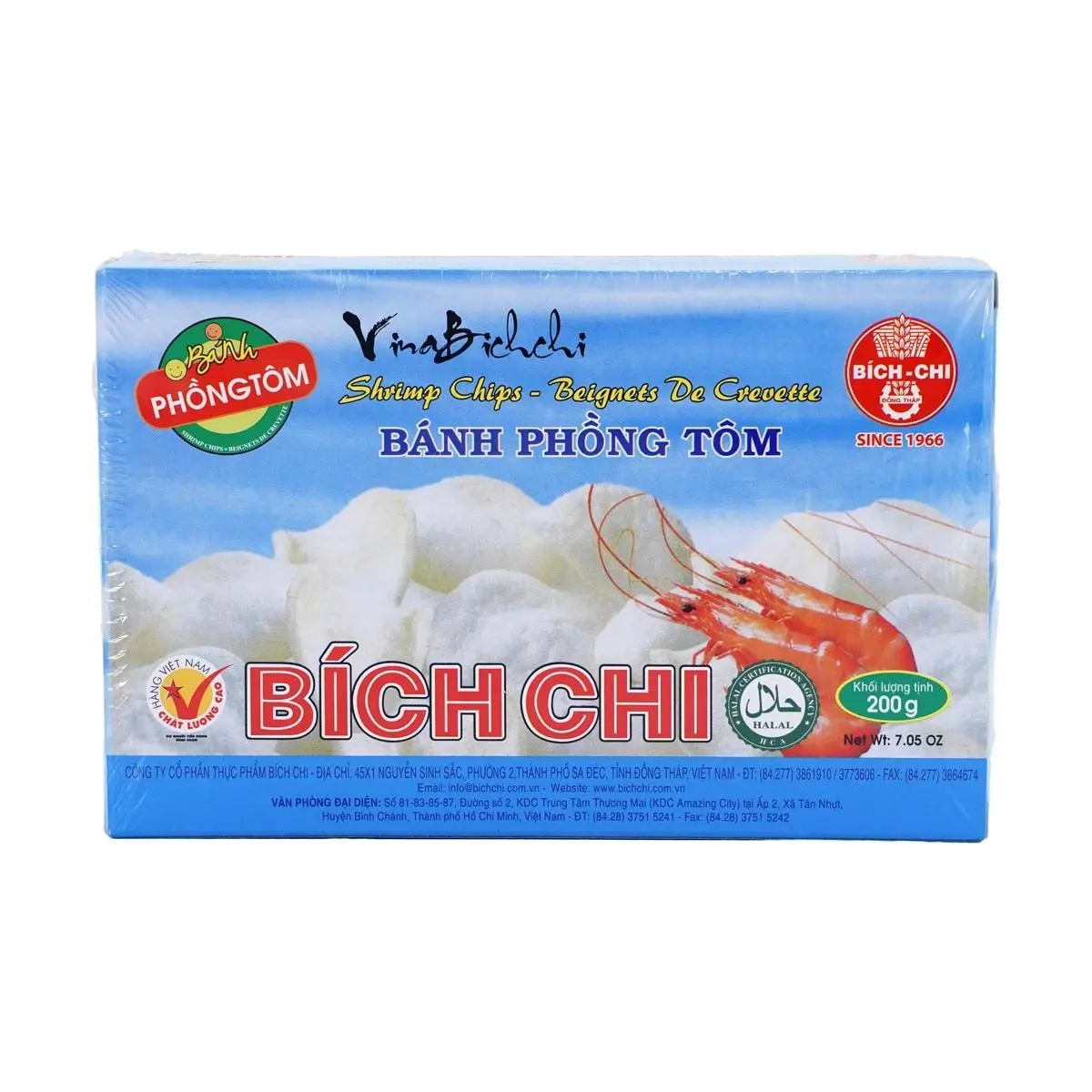 BICH CHI Vietnamese Crispy Fried Shrimp Chips - Authentic 200g Snack, Restaurant Style Prawn Crackers, DIY Frying Kit
