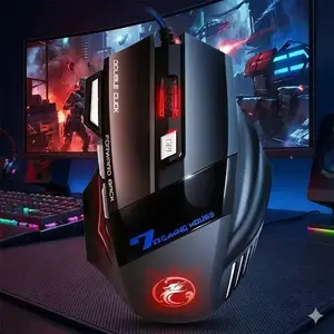 High Precision 5500 DPI Gaming Mouse, 7 Programmable Macro Buttons, RGB Lighting, Ergonomic Anti-Slip Grip & Wrist Rest, Sweat-Resistant Texture, USB Wired PC Gaming Gear, Gaming Accessory