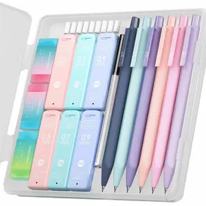 Best Selling 2024 Classic Four Piece Candy Cute Mechanical Pencil Set, 6 Pieces Pastel Pencils 0.5mm and 0.7mm with 360 Pieces HB Pencil Refills, 3 Pieces Eraser and 9 Piece Eraser Refills, Beautiful Mechanical Pencils for Girls to Write