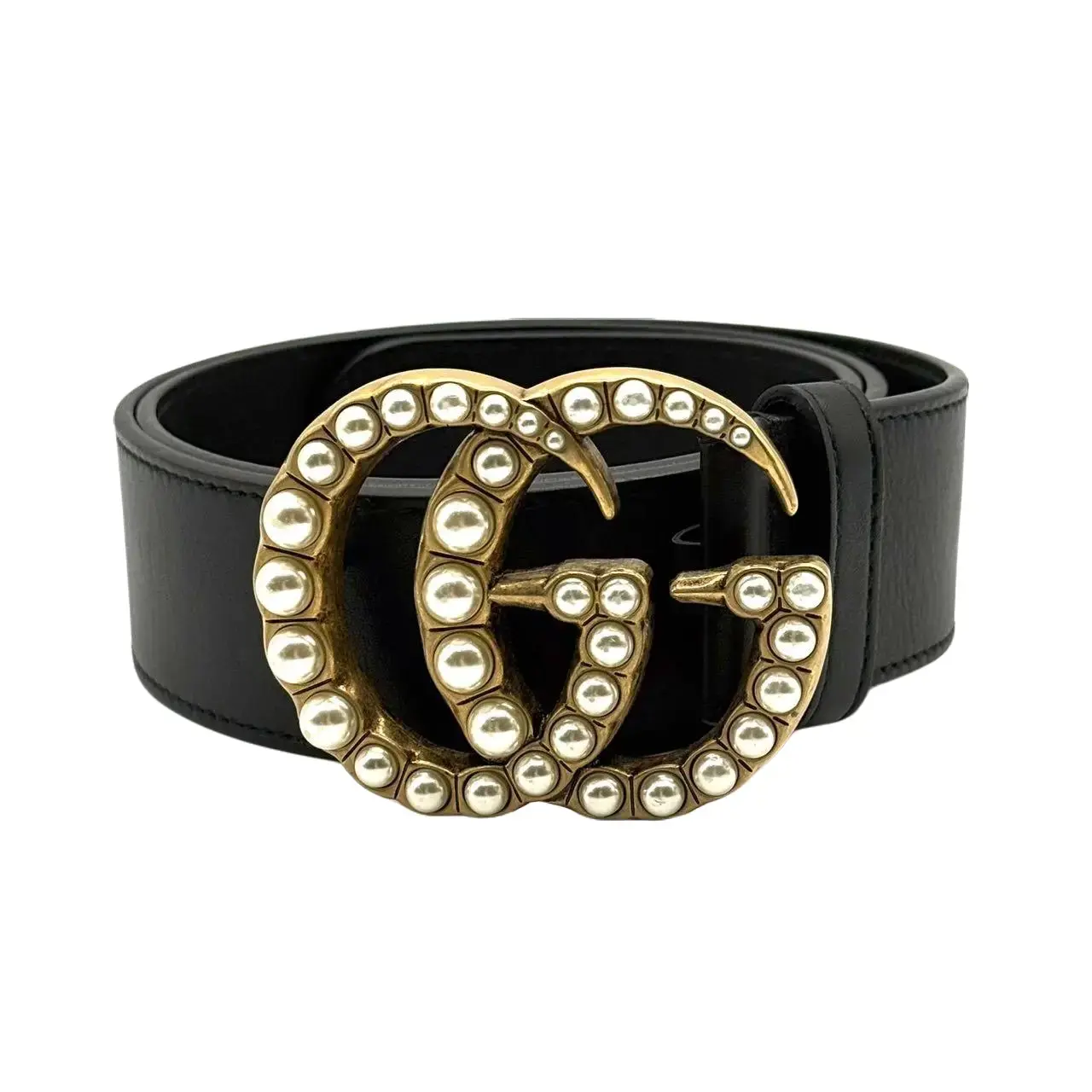 Pre-owned CALUXM Gucci Belt Pearl Double G