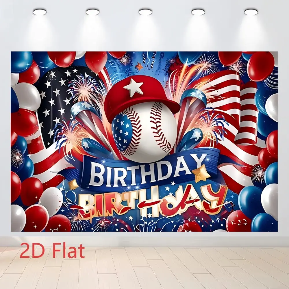 Baseball Birthday Backdrop Banner, Party Supplies & Decorations, Multifunctional Photography Background, Cake Table Decoration