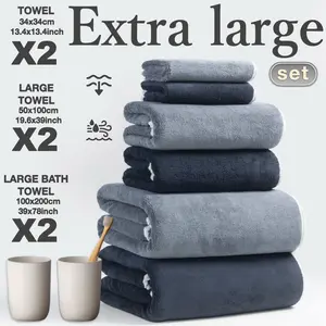 6-Piece Bath Towel Set for Men & Women, Reusable Thickened Quick-Dry Towels, Soft Absorbent Towel, Ideal for Bathroom Gym Party Gift Holiday Use
