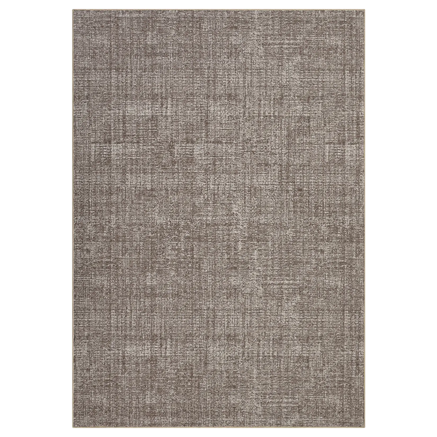 8x10 ft Polyester Brown Rectangular Durable Area Rug, Modern Floral & Solid Design, Non-Slip, Machine Washable for Living Room & Bedroom, Living Room Rugs, Durable Area Rugs