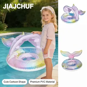 Kids Inflatable Pool Float with Gradient Mermaid Tail & Unicorn Horn, Eco-Friendly PVC Material, Perfect for Summer Water Play