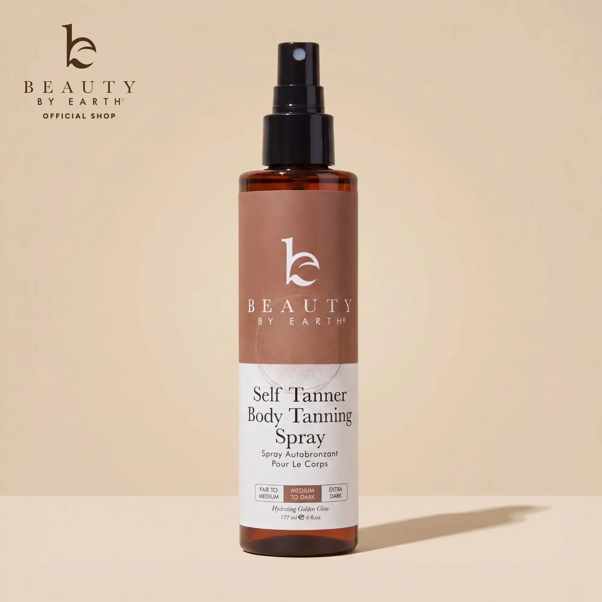 Beauty by Earth Self Tanner Body Spray - Clear Tanning Streak-Free Spray Tan Skin Loving Clean Ingredients with Sugar DHA for a Natural Looking Bronzed Glow USA Made Cruelty Free Sensitive Skin