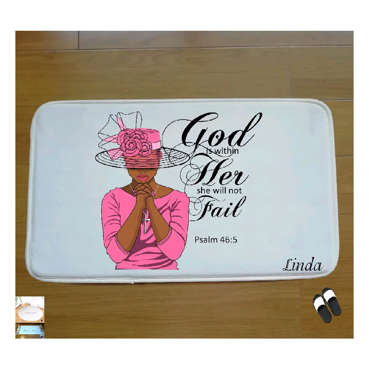 Customized Prayer Mat with Bible Verse & Your Name, Anti-Skid Base, Bedside Comfort Gift for Daily Devotion, Ideal for Family and Friends
