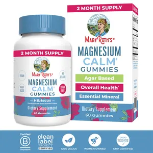 MaryRuth's Adult Magnesium Calm Gummies - 2 Month Supply - Sugar Free - Bone Health - Calcium Absorption - Sleep Gummies - Vegan - 60 Count